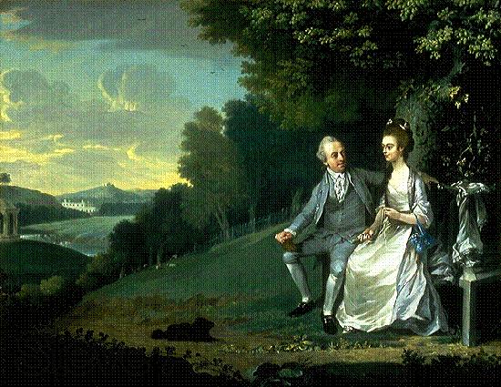 unknow artist Portrait of Sir Francis and Lady Dashwood at West Wycombe Park Norge oil painting art